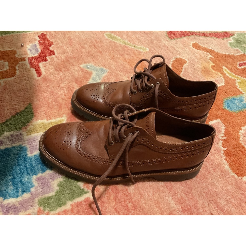 Cole Haan American Classics Wingtip Oxford British Tan Leather Shoes C37037